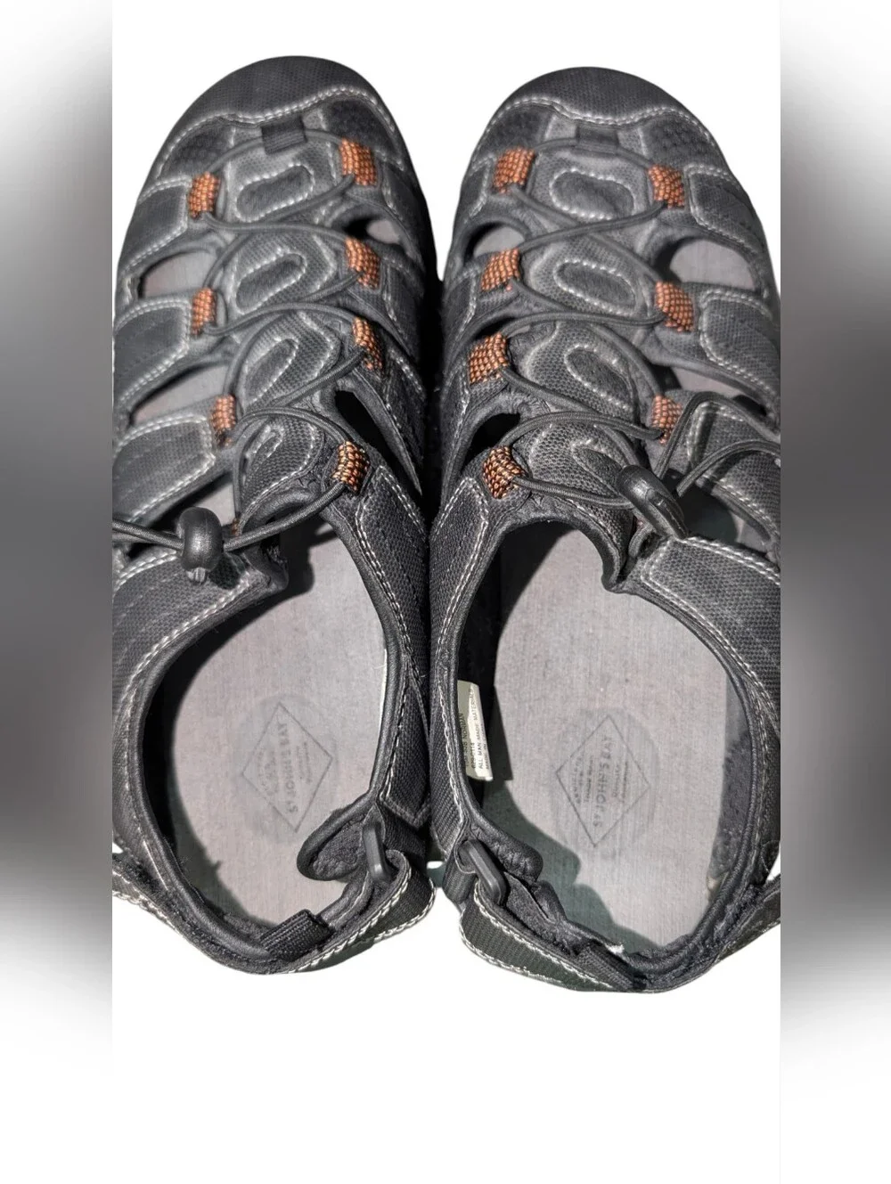 St. John's Bay Men's Sz 10 Closed-Toe Outdoor Sandals Dark Grey Arch Support